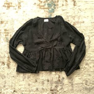 Wilfred Peplum Blouse - Black - XXS